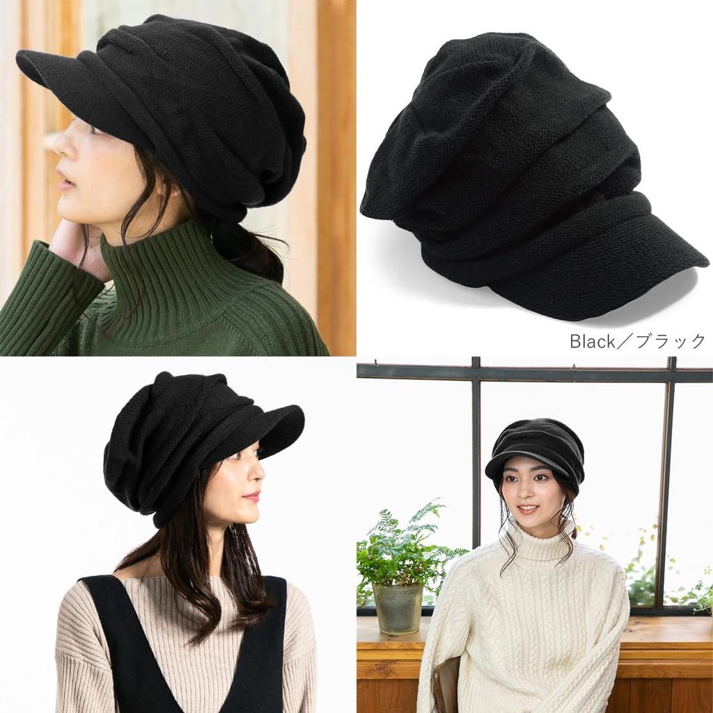 [QUEENHEAD] Queen Head Small Face Effect Knit Casquette Hat for Men and Women Large Size with Brim Knit Hat Wide Brim UV FallWinter Cold Protection