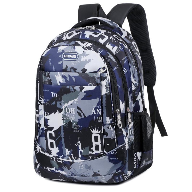 Fashionable Striped Printed Schoolbag Wear Resistant Anti Splashing Water Bag