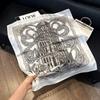 Lao Qian Feng Coffee Color Cashew Nut Silk Scarf Headscarf Versatile Neck Square Scarf Premium Sense Female Foreign Style Decorative Scarf Scarf