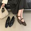 Spring High-end Mary Jane Shoes Women's One-word Buckle Belt Retro Temperament Commuting Height-increasing Heels Single Shoes