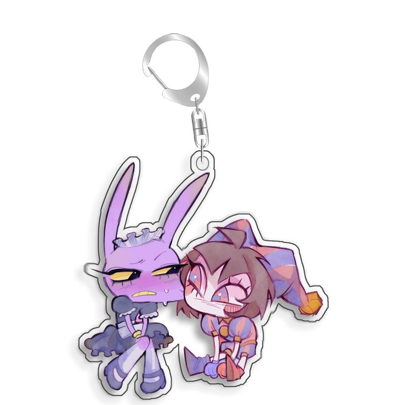 For The Amazing Digital Circus Jax Pomni Ragatha Zooble Caine Acrylic Selfmade Cute Cartoon Anime Keychain Pendant Toy Gift 5cm