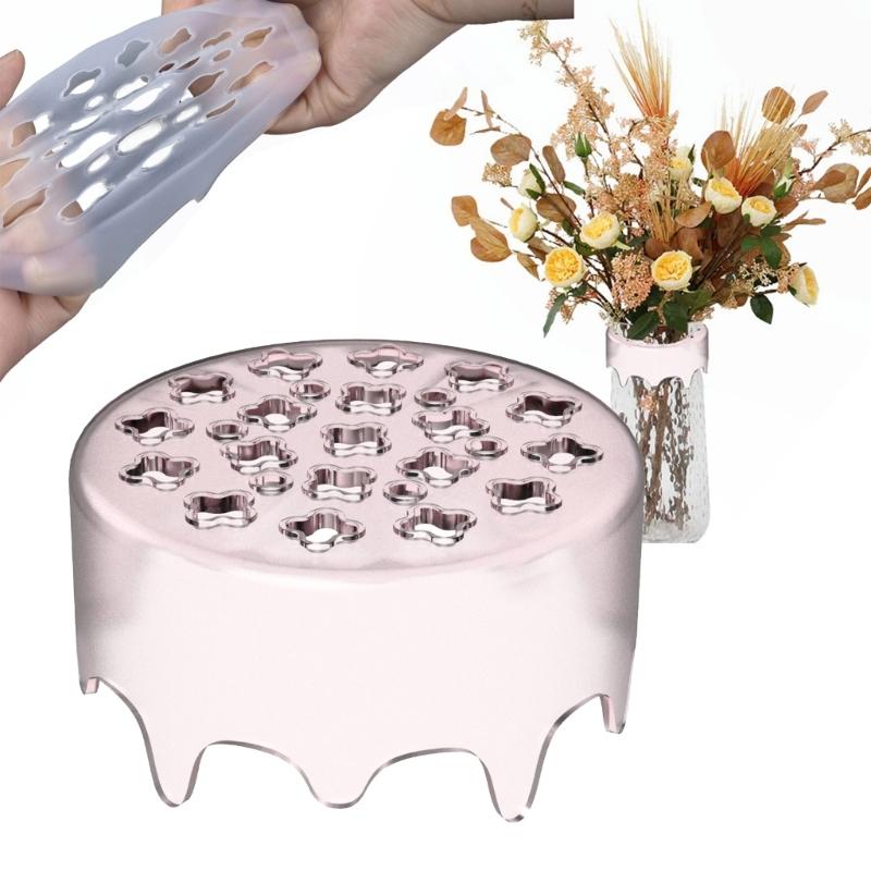 Multipurpose Silicone Grid Flower Arranger Stem Holder For Creative Flower Arranging And Brushes Holders