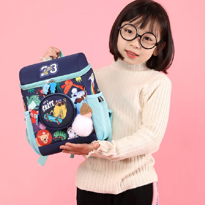 Children Bag School Backpack Sleeping Plush Doll Animal Pattern Pendant Nylon