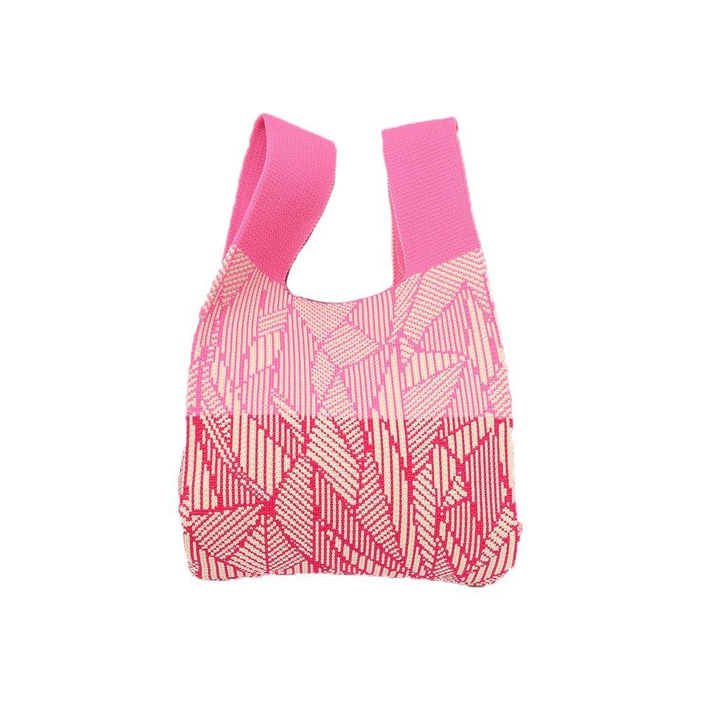 

Reusable Shoulder Bag Women Girls Handmade Knot Wrist Bag Tote Bag Knit Handbag