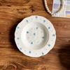 Korean INS Style Hand-Painted Irregular Ceramic Plate for Desserts, Salads, and Soups