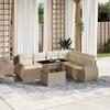 VidaXL Garden Lounge Set with Cushions 7 Pcs Beige Braided Resin 3268558