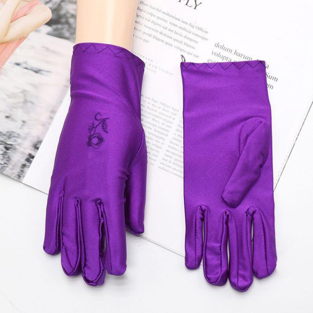 Summer Sunscreen Gloves Women Spring and Autumn Thin Electric Car Riding Etiquette Elastic Jewelry Lace UV Protection