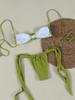 2025 New Metal Shell Solid Color Lace-up Sexy Cute Party Bikini