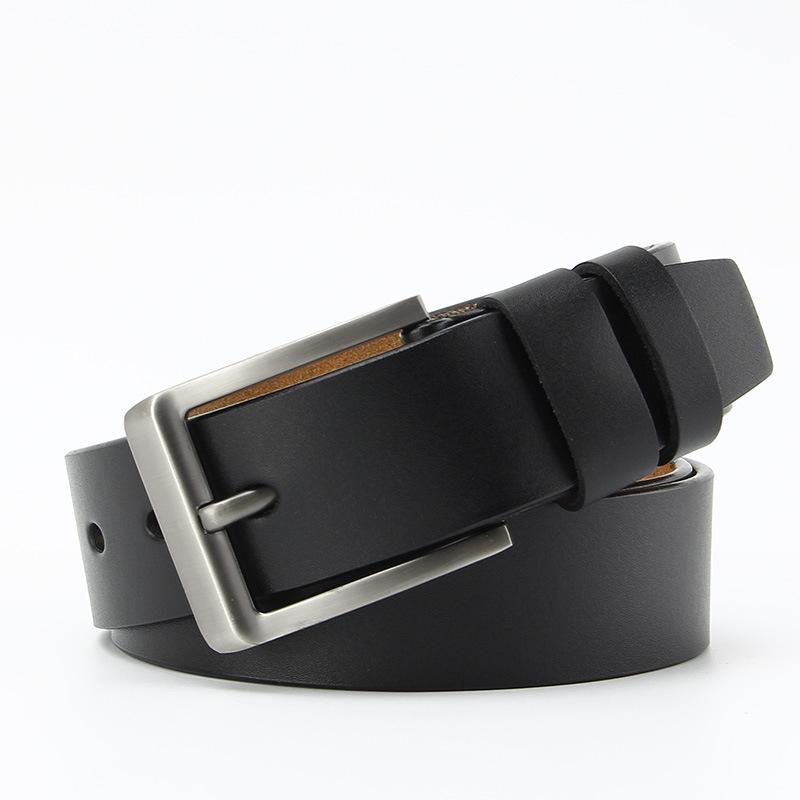 Men's Antique Real Yellow Cowhide Whole Sheet Two-layer Leather Belt Fashionable Pin Buckle Men's Korean Style Versatile Trousers Belt