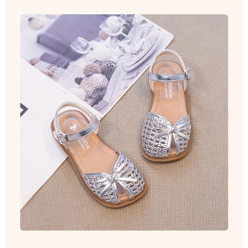 Girls Bowknot Closed Toe Soft Sole Korean Style Sweet Princess Kids Sandals