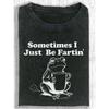 European Size Women'S Retro Frog And "Fart Joke" Slogan T-Shirt- Acid Washed Batik Washed Short Sleeve Crew Neck Shirt With "Sometimes I Fart" Pattern