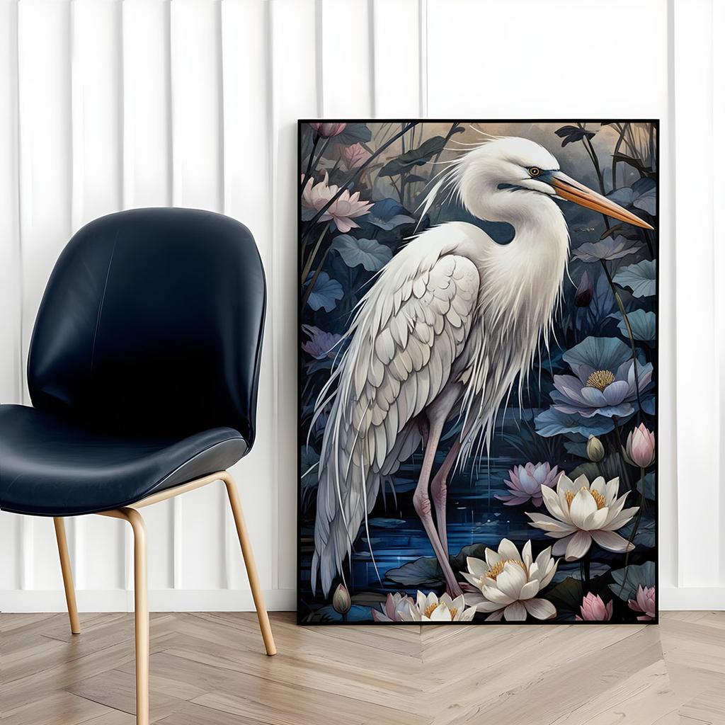 Poster Paintings Bird In Flowers In Frame