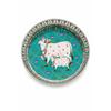 Handcrafted German Silver Pichwai Cow Design Tray 8 Inch | Round Pooja Thali | Decorative Serving Tray