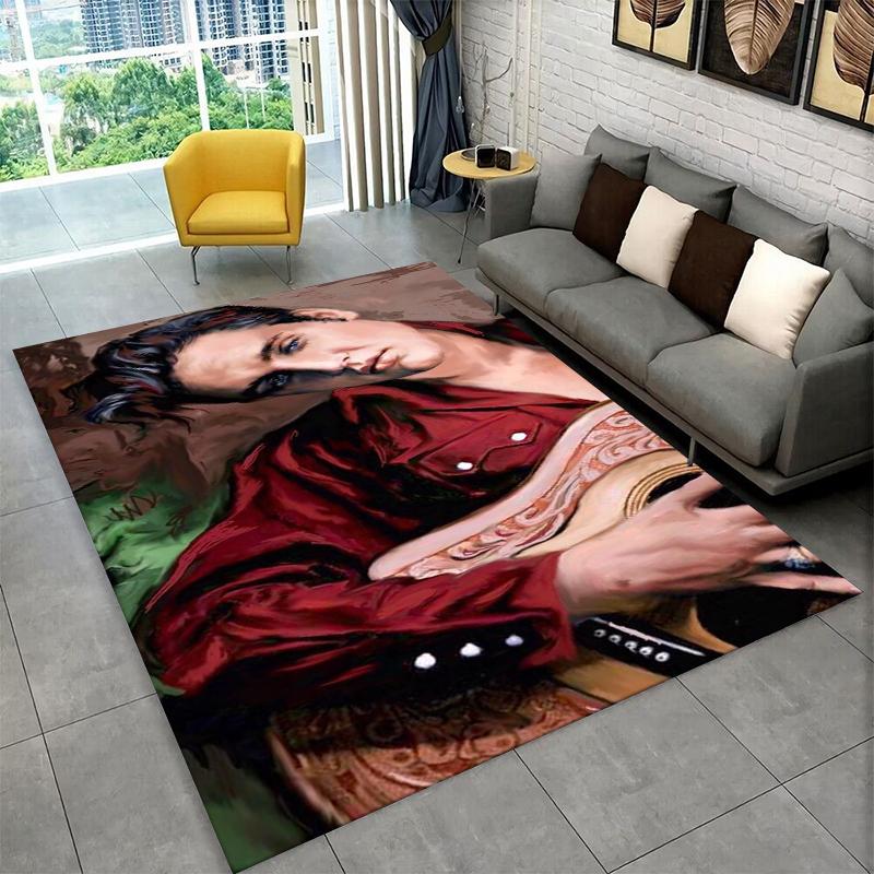 Tappeto Antiscivolo Retrò The King E-Elvis Presley per Soggiorno, Camera da Letto, Sala Giochi, Tappeto Morbido Pavimento Tappeto Decorazione Casa Stanza Bambini