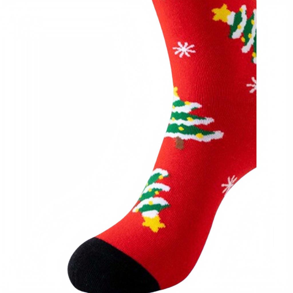 Unisex Christmas Pattern Cotton Long Socks for Men and Women, Trendy