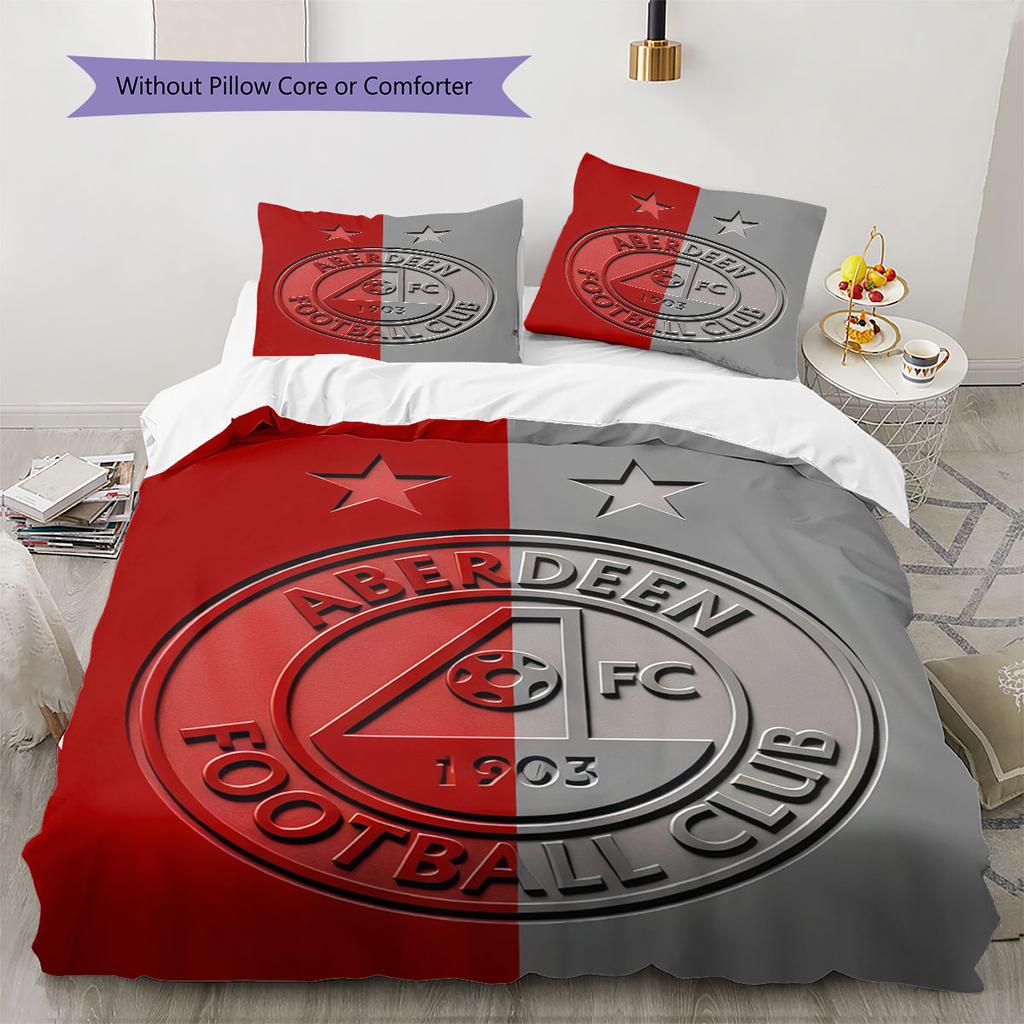Aberdeen Logo Bedding Quilt Set Quilt Cover Pillowcase Home Decoration Birthday Gift (1 * Duvet Cover + 2 * Pillowcase, Without Core)