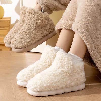Chaussons d'hiver chauds en coton pour femmes, confortables et antidérapants, 2024, chauds, en peluche douce, chaussures pour femmes, botas mujer