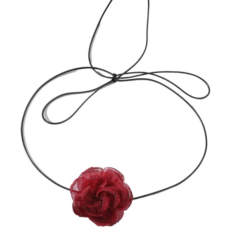 

Unique Handmade Neckband Floral Chokers Necklace Adornment Handmade Fabric Flower Neckband Jewelry for Women Gir 1