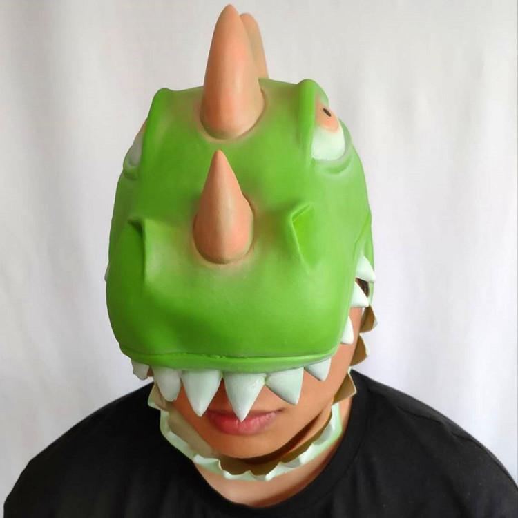 Green Latex Dinosaur Mask Halloween Costumes Props Themed Party Accessories