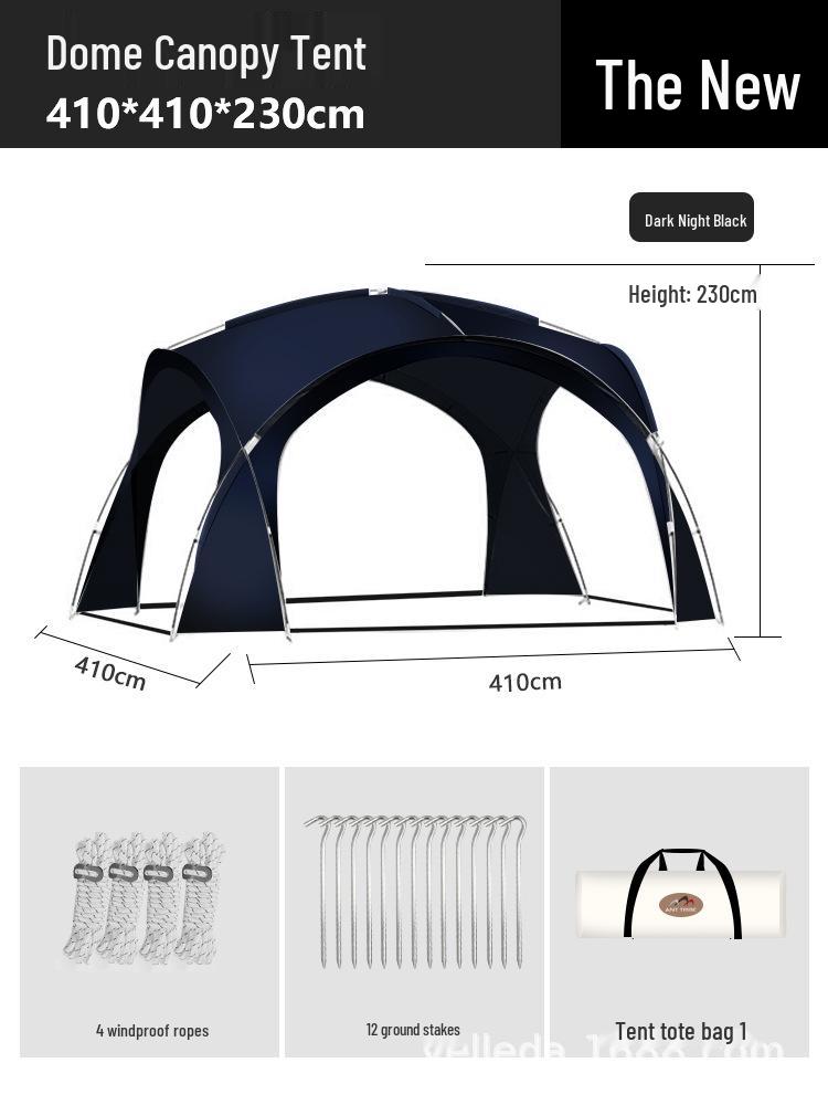 Dome Canopy Tent: Large Multi-Person Sunshade, UV and Weather-Resistant, Ideal for Outdoor Camping