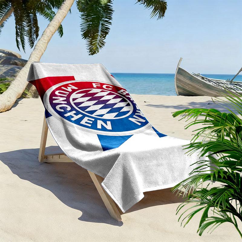FCB Print Beach Towel, Large Soft Quick Dry Towel for Beach Camping Swimming