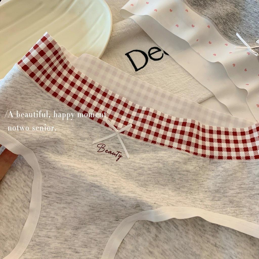 Female Spring and Autumn Sweet Pure Cotton 10A Antibacterial Extension Crotch No Trace Comfortable Breathable Briefs