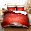 Magic Book Duvet Cover Set Purple Light Book Comforter Cover Lightweight Polyester Quilt Cover with Pillowcase for Kids Teens