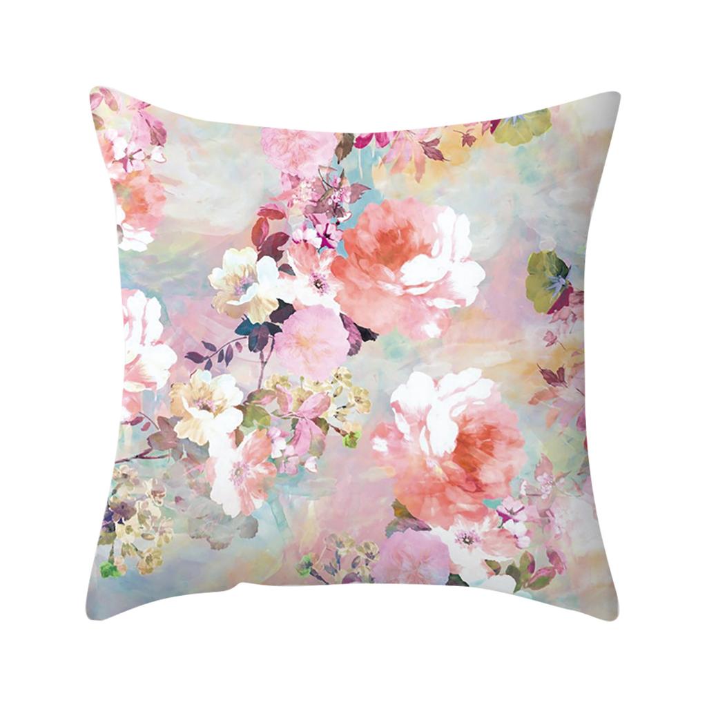 Rose Gold Pink Geometry Print Cushion Covers Flower Pillow Set Linen Pillow Cushion Pillowcase for Living Room Couch Pillow