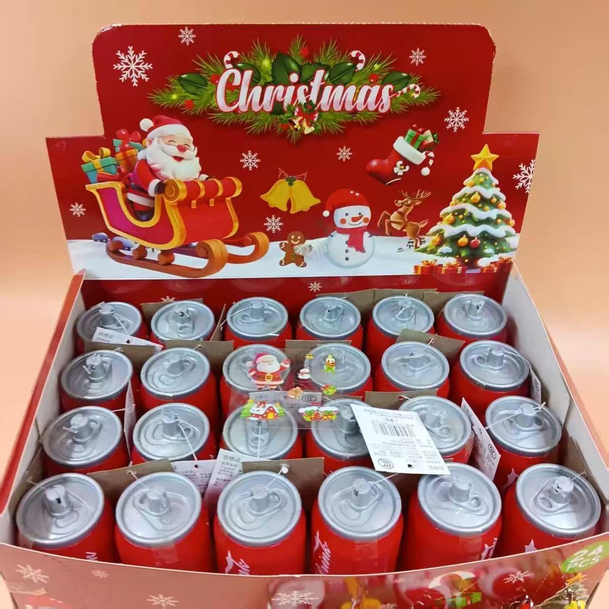 

Рождественский мультяшный брелок в виде банки с отрывным кольцом: Аниме фигурка в стиле блайнд-бокс в виде банки колы