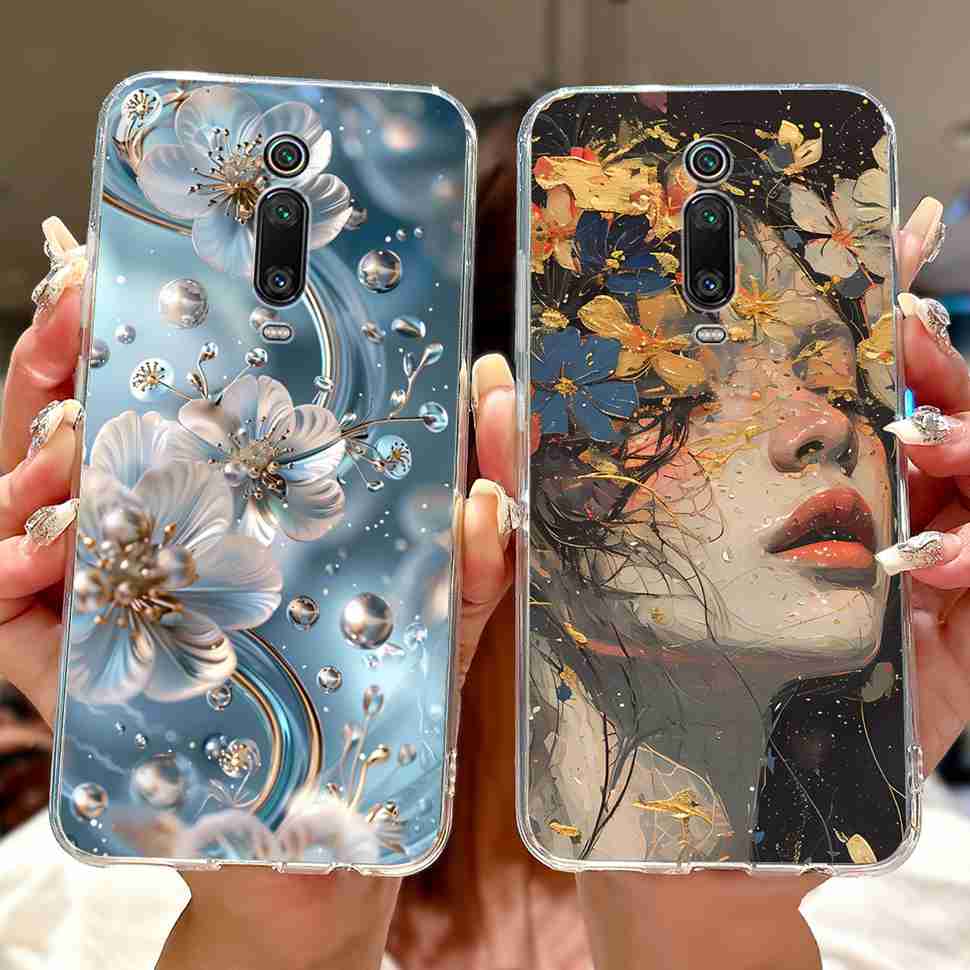 For Xiaomi Mi 9T M1903F10G Case Fashion Painting Soft Silicone TPU Cover For Xiaomi Mi 9T Mi9t 6.39" Flower Girl Phone Casing