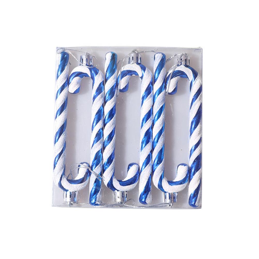 

6 шт., рождественские костыли, пластиковые конфеты, украшения, рождественская елка, подвесной кулон для праздника, вечеринки, фестиваля, декор, золотой 6pcs/pack