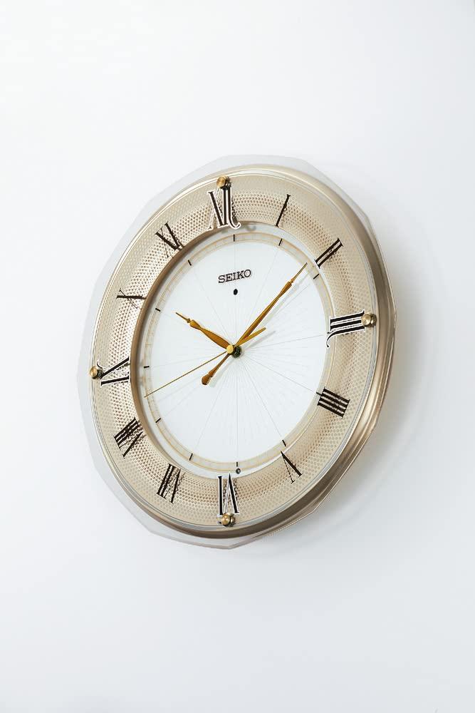 Seiko Clock Wall Clock Radio Wave Light Golden Pearl 340 X 340 X 45mm KX269G