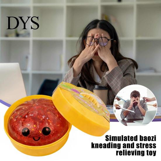 Colorful Pinch Toy Steamed Bun Squeeze Soft TPR Fidget Toys Sensory Handheld Stress Ball Reliever Cute Slow-Rising Decompression Gadget Fun