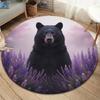 Lavenderanimals Round Area Rug,Carpet Rug for Living Room Bedroom Sofa Playroom Decor,Non-slip Floor Mat