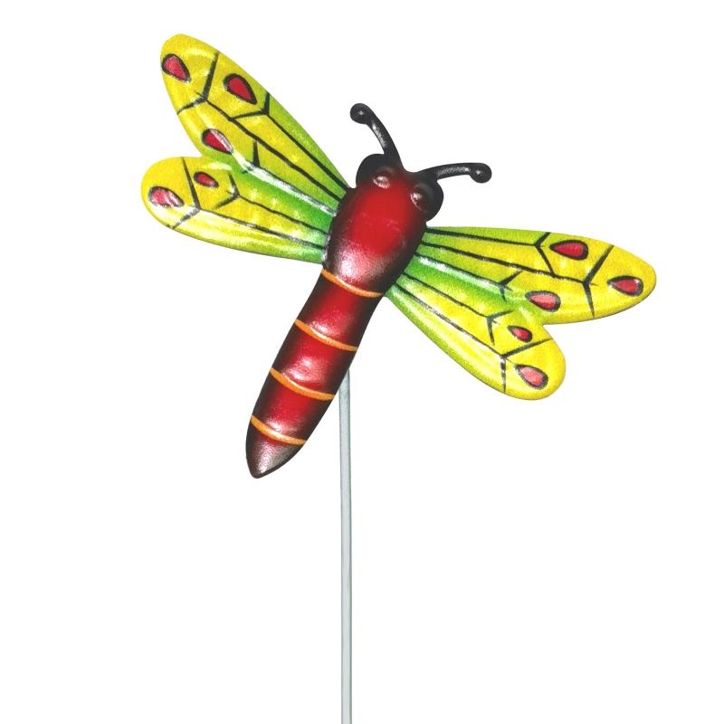 

Garden Flower Pot Dragonfly Stake Decor Weatherproof Outdoor Ornament Sophisticated Sculpture Yard Patio Lawn Landscape 1 жёлтый
