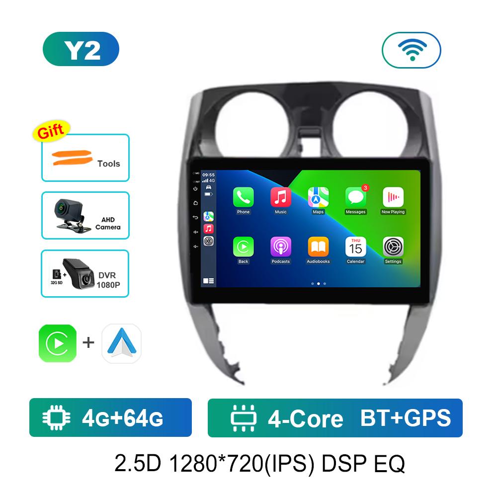 Car Radio Multimedia Player 10.1 Inch for Nissan Note 2 E12 2012 - 2021 Android OS 4G DSP Stereo Navi GPS Touch Screen Bluetooth