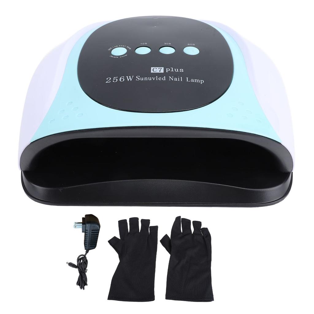 256W Nail Dryer 3 Timer Setting Quick Drying Dual Light Source Portable Handle LED Nail Lamp with