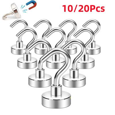 10/20pcs Strong Magnetic Hooks E10/16/20 Heavy Duty Magnet Hook For Home Kitchen Bar Storage Key Coat Cup Hanging