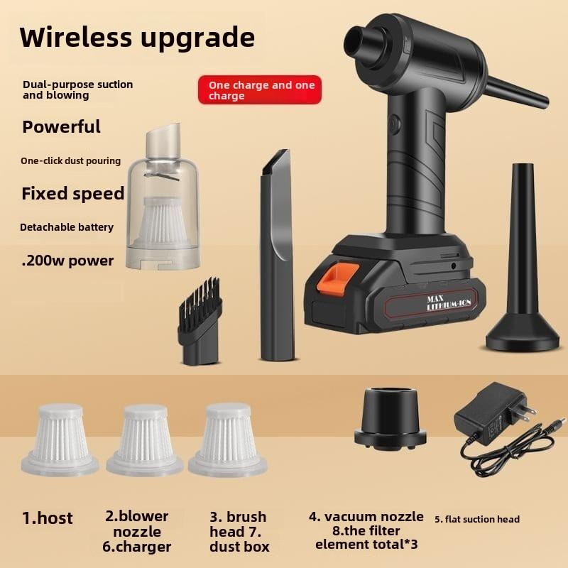 

Новый беспроводной автомобильный пылесос EU 300 Вт, 12000 Па, сильная сила всасывания, портативный ручной пылесос, перезаряжаемый мини-пылесос, комплект аксессуаров upgraded чёрный