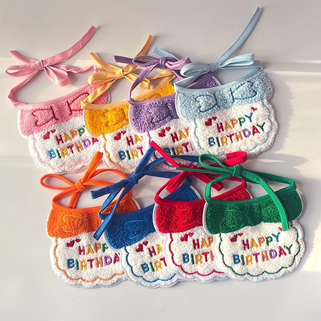 2026 Pet Birthday Hat Scarf Set Adjustable, Cat/Dog Birthday Supplies Mini Pet Saliva Towel Cat/Dog Supplies