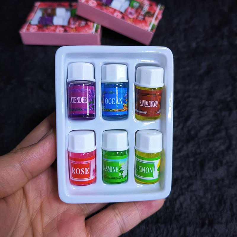 3ML 6pcs/set Pure Herbal Essential Oils Incense Reed Diffuser Rose Lavende Water Soluble Aromatic Humidifier Aromatherapy Liquid
