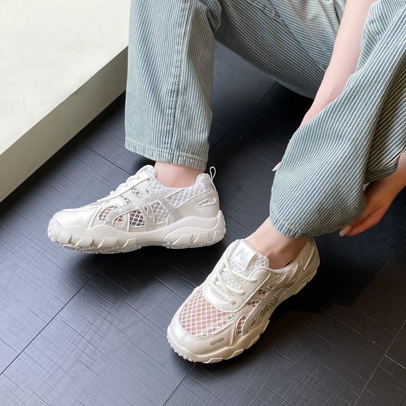 Fashion Rhinestone Summer Breathable Mesh Women's New Comfortable and Fashionable Versatile