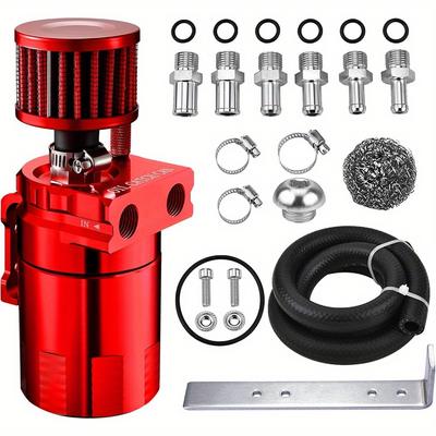 Confused Oil Catch Can, Oil Separator Catch Can Featuring a 10.14oz Breather Filter Made of Universal Aluminum
