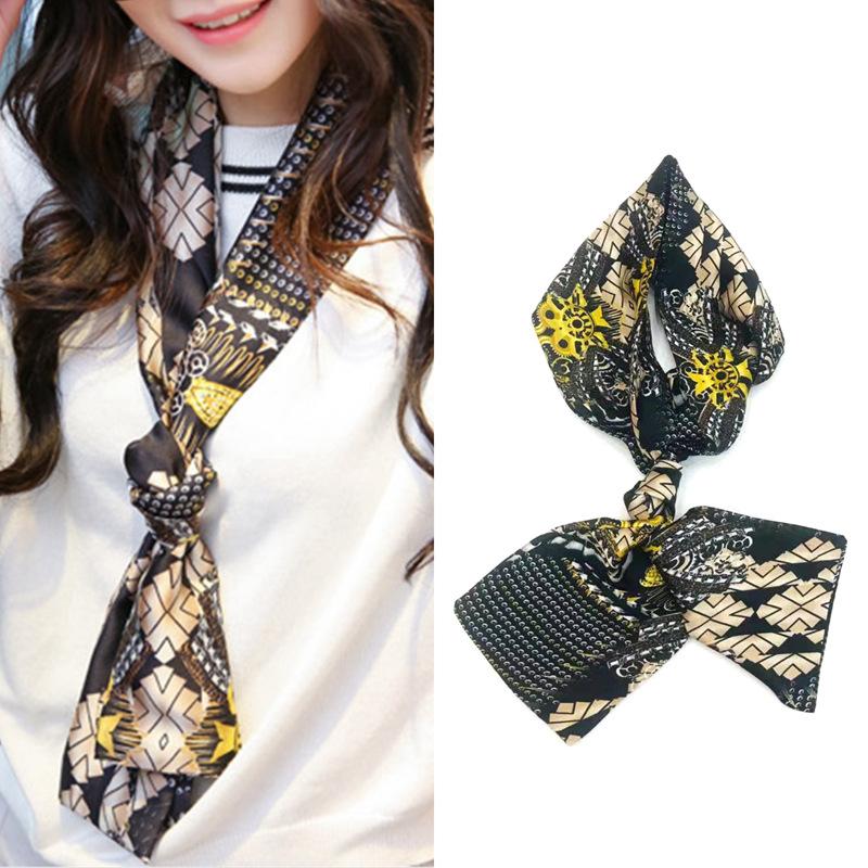 Narrow Silk Scarf, Women'S Streamer, Hair Accessories, Tied Bag, Small Scarf, Printed Headband, Silk Long Silk Scarf.