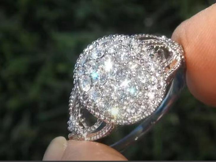 

Роскошное кольцо и браслет с бриллиантами и цирконами — европейский и американский стиль Size 8