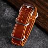 MERJUST Handmade Vintage 20mm 22mm Brown Green G10 Genuine Leather NATO Watchband  For Amry Pilot Watch Strap Wristband Bracelet