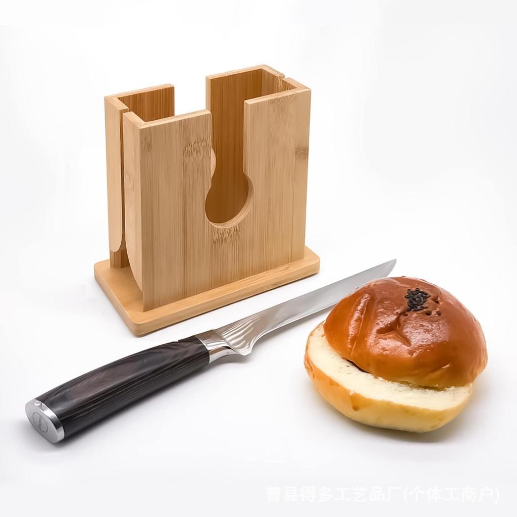 Bagel-Schneider Stilvolles Holz Anti-Rutsch Müheloses Schneide-Rille Brot-Schneider Küchenhelfer Für Zuhause Café Restaurant Wohnheim