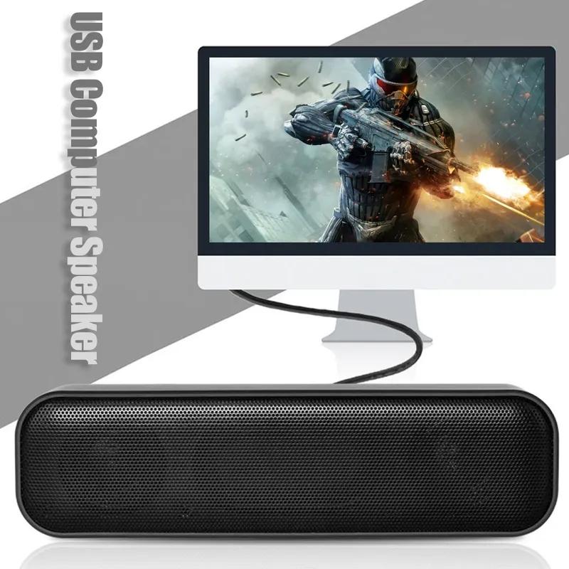 Mini Speakers Plug and Play USB Powered Soundbar Desktop Speaker Wired Computer Sound Box for TV Desktop Laptop Computer Speaker