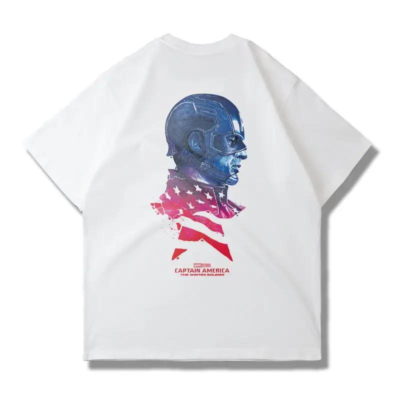 

2026 Superhero TV Series Falcon Winter Soldier Print Fashion Men s Casual Crew Neck Loose Short Sleeve T-Shirt 4XL