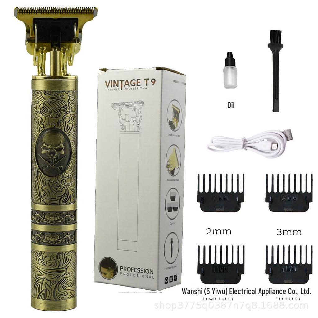 USB Charging Retro Buddha Dragon & Phoenix Hair Clipper T9 - Carving & Trimming Electric Clipper